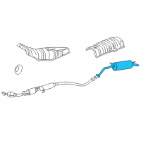 OEM 2007 Toyota Prius Muffler & Pipe Diagram - 17430-21580