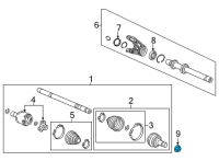 OEM 2014 Acura RDX Nut, Spindle Diagram - 90305-S3V-A11