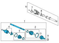 OEM Acura TLX Driveshaft Assembly, Passenger Side Diagram - 44305-TGV-A01