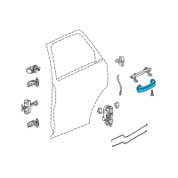 OEM 2006 Saturn Vue Handle, Front Side Door Outside *Black Diagram - 22711724