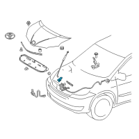 OEM 2015 Toyota Sienna Support Rod Holder Diagram - 53452-08011