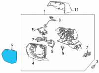 OEM 2021 Chevrolet Suburban Mirror Glass Diagram - 84642721