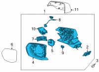 OEM 2022 Cadillac Escalade ESV Mirror Assembly Diagram - 84977470