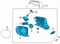 OEM 2021 Cadillac Escalade Mirror Assembly Diagram - 84977470