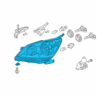 OEM 2007 Honda Odyssey Headlight Unit, Driver Side Diagram - 33151-SHJ-A01