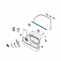 OEM 2000 BMW X5 Inner Left Window Channel Cover Diagram - 51-32-8-402-555