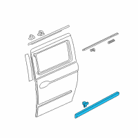 OEM 2009 Honda Odyssey Protector, R. RR. Door *B552P* (BALI BLUE PEARL) Diagram - 75303-SHJ-A22ZR