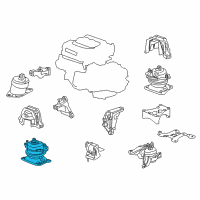 OEM Acura TLX Rubber Assembly, Front Engine Mounting Diagram - 50830-T2G-A01