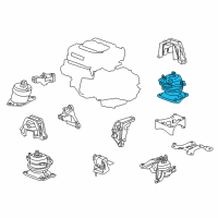 OEM 2014 Acura RLX Rubber Assembly, Rear Engine Mounting Diagram - 50810-T2G-A01
