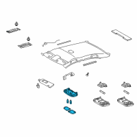 OEM Pontiac Vibe Lamp, Windshield Header Courtesy & Reading *Gray Diagram - 19184645