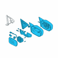 OEM 2002 Honda Accord Mirror Assembly, Driver Side Door (Taffeta White) (R.C.) Diagram - 76250-S84-A31ZC