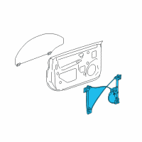 OEM 2004 Chevrolet SSR Front Side Door Window Regulator Assembly Diagram - 15214291