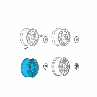 OEM 2004 Cadillac DeVille Wheel Rim-16X7 Aluminum (Chrome) *Chrome)(Code Diagram - 9594386