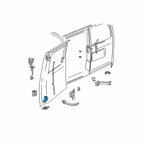 OEM 1994 Chevrolet Astro Rear Door Latch Assembly Diagram - 15021922