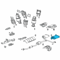 OEM 2005 Honda Accord Muffler Set, Driver Side Exhuast Diagram - 18035-SDP-A12