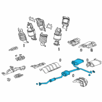 OEM 2007 Honda Accord Muffler Set, Passenger Side Exhuast Diagram - 18030-SDP-A04