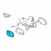 OEM Honda Prelude Mirror, Driver Side (Flat) Diagram - 76253-S30-A01