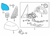 OEM 2017 BMW X3 Mirror Glass, Heated, Convex, Right Diagram - 51-16-7-291-240