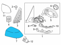 OEM BMW X3 Cover Cap, Primed, Left Diagram - 51-16-8-496-623