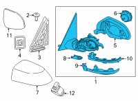 OEM 2020 BMW X3 Heated Outside Mirror, Memory Bus, Left Diagram - 51-16-8-491-705