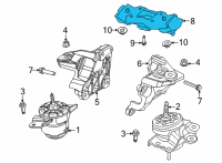 OEM Jeep Wrangler Transmission Mount Diagram - 68284631AC