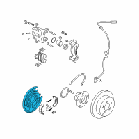 OEM Hyundai Tucson Plate Assembly-Rear Brake Back, RH Diagram - 58252-2E000