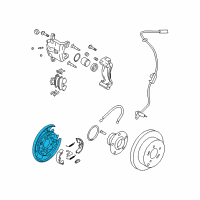 OEM Kia Sportage Rear Brake Back Plate Assembly, Left Diagram - 582512E000