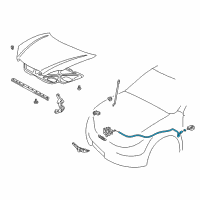 OEM Toyota Matrix Release Cable Diagram - 53630-02061