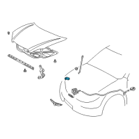 OEM Toyota Matrix Support Rod Holder Diagram - 53452-01020