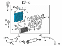 OEM 2021 Toyota RAV4 Prime Evaporator Core Diagram - 88501-33350