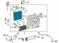 OEM Lexus NX450h+ EVAPORATOR Sub-Assembly Diagram - 88501-33350