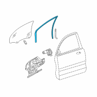 OEM 2010 Kia Optima Run Assembly-Front Door Window Glass Diagram - 825302G000