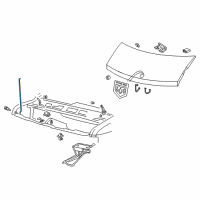 OEM 1996 Dodge B3500 Hood Lift Support Diagram - 55234850