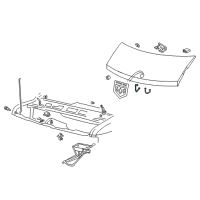 OEM 1996 Dodge B3500 STRIKER Hood Safety Catch Diagram - 55254983