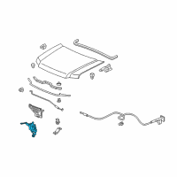 OEM Honda Ridgeline Lock Assembly, Hood Diagram - 74120-SJC-A11