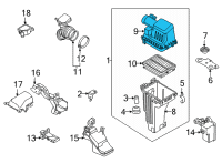 OEM 2021 Nissan Kicks Air Cleaner Housing Cover Diagram - 16526-5RA0A