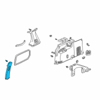 OEM 2000 Honda Odyssey Garnish Assy., R. Quarter Pillar *G50L* (LIGHT FERN) Diagram - 84131-S0X-A01ZA