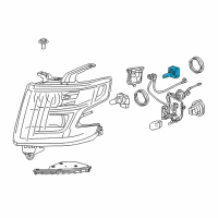 OEM 2015 GMC Yukon XL Headlamp Bulb Diagram - 13587720