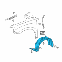 OEM 2011 Lexus RX450h Liner, Front Fender, LH Diagram - 53806-0E020