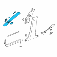 OEM 2013 Cadillac ATS Weatherstrip Pillar Trim Diagram - 23131179