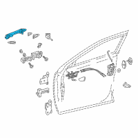 OEM Lexus RX350L Front Door Outside Handle Assembly, Left Diagram - 69220-48070-B1