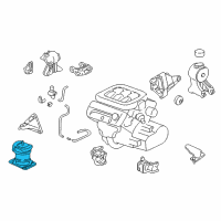OEM 2004 Honda Odyssey Rubber, FR. Engine Mounting (Ecm) Diagram - 50800-S0X-A04