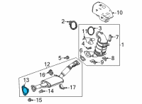 OEM 2022 Chevrolet Trailblazer Front Muffler Gasket Diagram - 42598654
