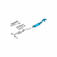 OEM 1999 Chevrolet C1500 Suburban Exhaust Muffler Assembly (W/ Catalytic Converter, Exhaust &*Marked Print Diagram - 15734393