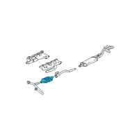 OEM 1998 GMC C3500 Catalytic Converter Assembly (W/ Exhaust Manifold Pipe T Diagram - 15733230