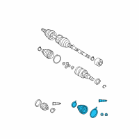 OEM 2007 Pontiac Vibe Boot Kit, Front Wheel Drive Shaft Tri-Pot Joint Diagram - 88972709