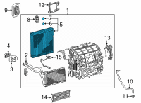 OEM Toyota Corolla Cross Evaporator Core Diagram - 88501-0A040