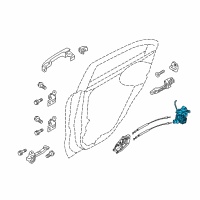 OEM 2015 Kia Rio Rear Door Latch Assembly, Left Diagram - 814111W020