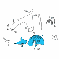 OEM Cadillac ATS Fender Liner Diagram - 23183822