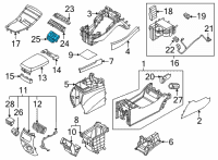 OEM 2022 Hyundai Santa Fe COMPLETE-CONSOLE FLOOR SWITCH Diagram - 93300-CLAW0-RRB